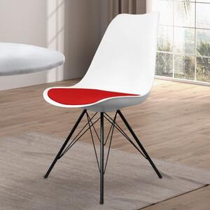 Fusion Living Soho White Plastic Dining Chair Red