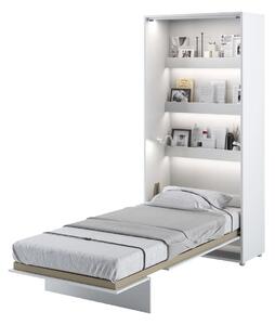 Cadillac Vertical Wall Wooden Single Bed In Matt White