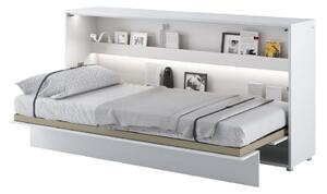 Cadillac Horizontal Wall High Gloss Single Bed In White