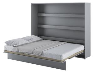 Halifax Horizontal Wall Wooden King Size Bed In Matt Grey