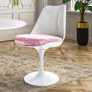 Fusion Living White Tulip Dining Chair with Luxurious Cushion