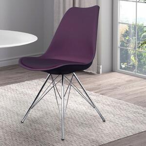 Fusion Living Soho Plastic Dining Chair Aubergine (Purple)