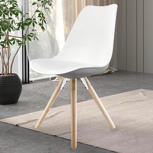 Fusion Living Soho Plastic Dining Chair with Pyramid Legs White