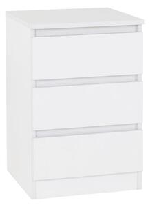 Return - Walker 3 Drawer Bedside Table, White