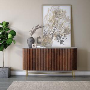 Return - Kiera Large Sideboard, Mango Wood & Real Marble