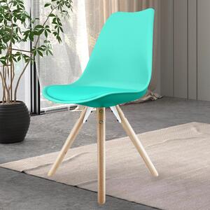 Fusion Living Soho Plastic Dining Chair with Pyramid Legs Aqua