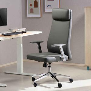 Odenton Faux Leather High-backed Executive Home And Office Chair - Grey