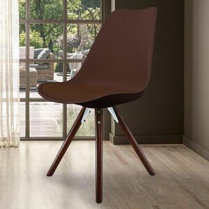 Fusion Living Soho Plastic Dining Chair with Pyramid Legs Chocolate