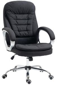 Vinsetto Ergonomic Office Chair Task Chair for Home with Arm, Swivel Wheels, Linen Fabric, Black