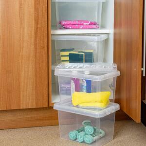 Wham Crystal Set of 5 7L Clear Storage Boxes with Lids