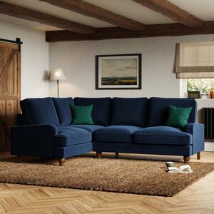 Beatrice Matte Velvet Luxe Navy Corner Sofa