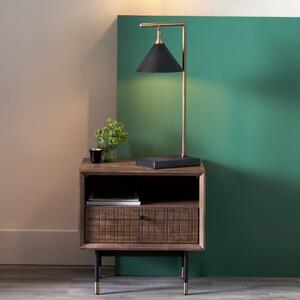 Zeta Matt Black and Antique Brass Table Lamp