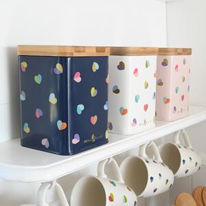 Mini Confetti Storage Tin with Bamboo Lid Navy