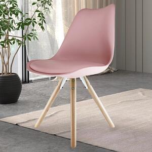 Fusion Living Soho Plastic Dining Chair with Pyramid Legs Blush