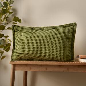Pineapple Elephant Jaipur Waffle 30cm x 50cm Oxford Filled Boudoir Olive Green