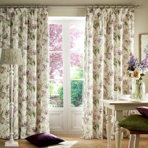 Laura Ashley Gosford Ready Made Curtains Grape