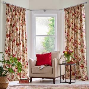 Laura Ashley Gosford Ready Made Curtains Cranberry