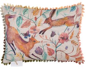 Voyage Maison Leaping into the Fauna 25cm x 35cm Feather Boudoir Filled Cushion Linen