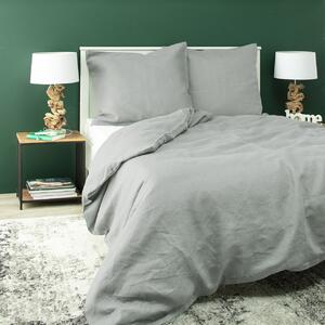 Linen bed clothing 160x200 light grey