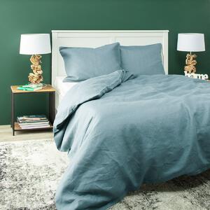 Linen bed clothing 200x200 grey-blue