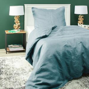Linen bed clothing 150x200 grey-blue