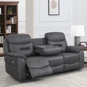 Leroy 3 Seater Electric Recliner Sofa Grey