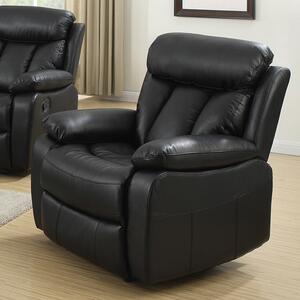 Merrion Faux Leather Manual Recliner Armchair Black