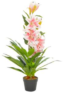Artificial Plant Lily with Pot Pink 90 cm