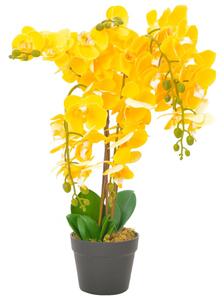 Artificial Plant Orchid with Pot Yellow 60 cm