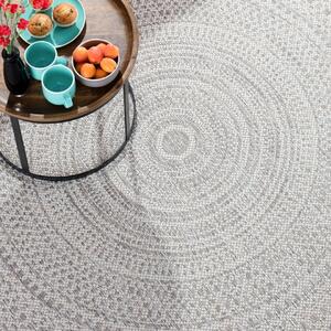 Breeze Circles wool/cliff grey rug 160x230cm
