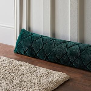 Catherine Lansfield Cosy Diamond Faux Fur Draught Excluder Bottle Green