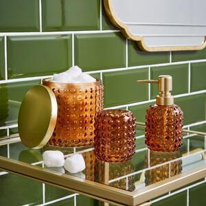 Amber Glass Bathroom Accessories Set Amber