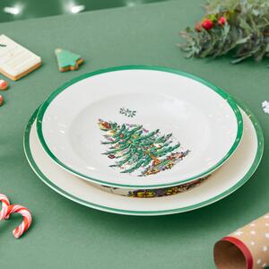 Spode Christmas Tree Set of 4 Soup Plates White