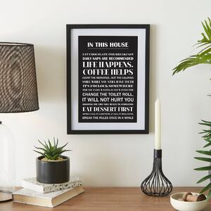 House Rules Framed Print Black