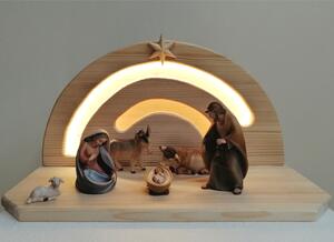 Modern Nativity Scene with Light