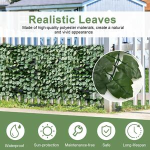 Costway 3 x 1M Artificial Hedge Ivy Leaf with Leaves for Garden-Size 3
