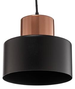 Olla pendant lamp in black/copper, four-bulb