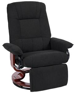 HOMCOM Reclining Swivel Chair, with Footrest - Black
