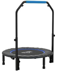 HOMCOM 40" Foldable Mini Fitness Trampoline, with Adjustable Foam Handle, Blue