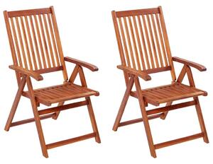 Folding Garden Chairs 2 pcs Solid Acacia Wood Brown