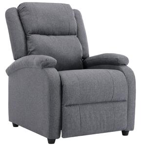 Wing Back Recliner Chair Dark Grey Fabric