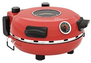 HOMCOM 1200W Pizza Oven, 12 Inch Electric Pizza Maker with Viewing Window, Dual Knob Temp & Timer Control, Overheat Protection, Red