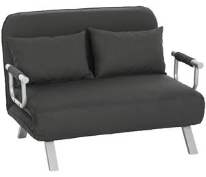 HOMCOM Two-Seater Click-Clack Sofa Bed - Charcoal Grey