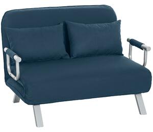 HOMCOM Two-Seater Click-Clack Sofa Bed - Navy Blue