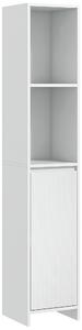 HOMCOM Narrow Bathroom Cabinet, Slim Bathroom Storage Unit with Open Compartment, Freestanding Storage Cupboard for Small Spaces, 30 x 30 x 160 cm, White