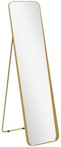 HOMCOM 40 x 160 cm Rectangular Full Length Mirror - Gold Tone