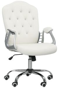 Vinsetto Velvet-Feel Work Chair, with Diamante Back - Cream