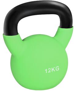 HOMCOM Soft Kettlebell, 12kg Kettle Bell with Non-Slip Handle for Home Gym Weight Lifting and Strength Training, Green