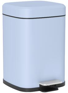 HOMCOM 12L Modern Boxy Metal Home Kitchen Bin - Light Blue