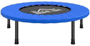 HOMCOM 32" Mini Fitness Trampoline Home Gym Yoga Exercise Rebounder Indoor Outdoor Jumper with Safety Pad, Support Up to 100 KG, Blue and Black